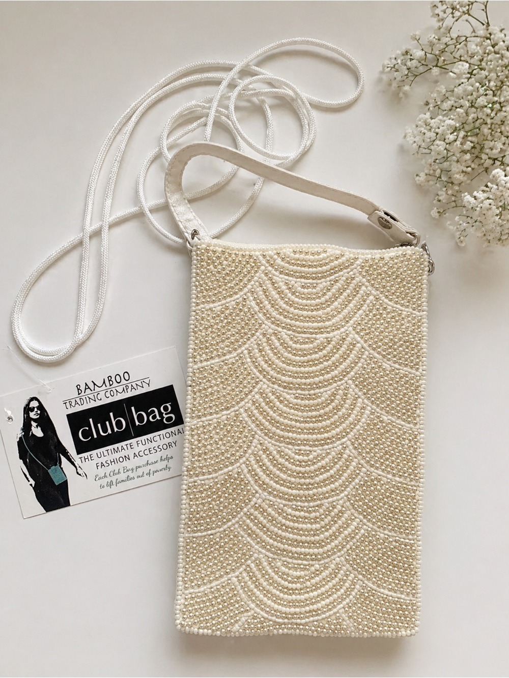 Pearl Beaded Mini Crossbody Bag Coquette Bridal Y2K Cream 8x5